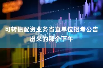 可转债配资业务省直单位招考公告出来的那个下午